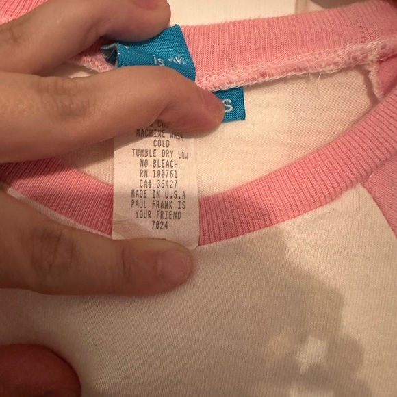 90s/Y2K Paul frank Sleeping shirt size S Made in the USA - Picture 3 of 3